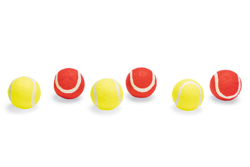 BZ TENNISBAL 6 PACK RD/GL 6,5