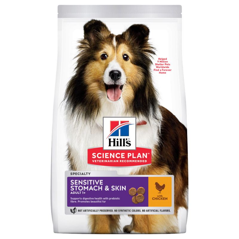 HILL'S SCIENCE PLAN Sensitive Stomach & Skin Medium Adult Hondenvoer met Kip