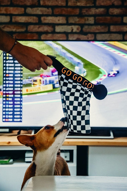 Finish Vlag Pluche Zwart/Wit