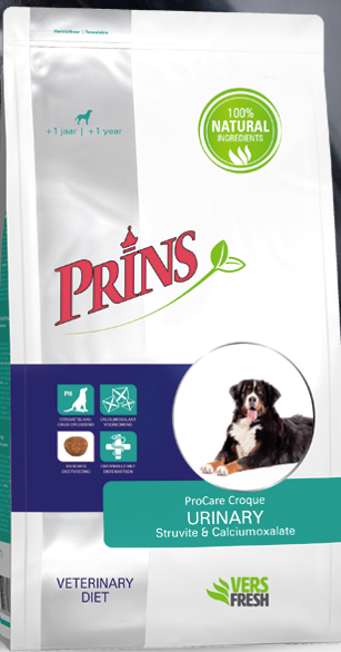 Voor honden met urinewegproblemen ProCare Croque Veterinary Diet Urinary is een krokante brokvoeding voor het oplossen van struvietblaasgruis bij volwassen honden en om herhaalde struviet- en calciumoxalaatblaasgruis te voorkomen. Deze voeding heeft een optimale samenstelling om struvietblaasgruis op te lossen, daarnaast bevat de voeding een aangepaste mineralenbalans om herhaling van blaasgruis te voorkomen. Cranberries dragen bij aan een gezond milieu in de blaas. Urinewegproblemen bij honden kan veroorza