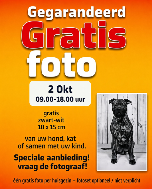 2 oktober Dierenfotograaf 09.00 - 18.00