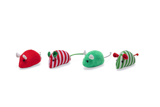 BZ PLU KSP KERST MUIZEN RD/GRN 4ST