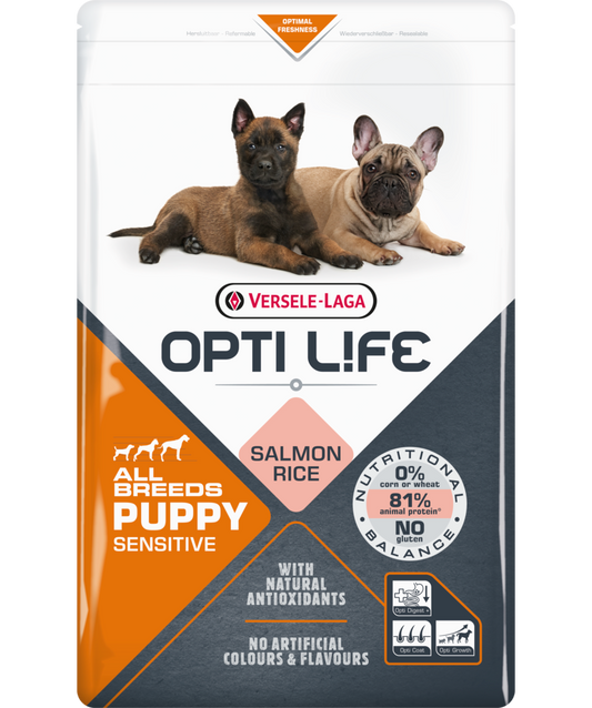 Opti Life Puppy Sensitive Salmon & Rice