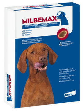 Milbemax Kauwtablet hond vanaf 5kg 4 stuks