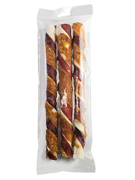 Witte buffelhuid rolls 25 cm kip/bacon 3-pack