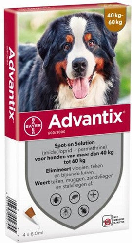 Advantix Spot on 600 6 ml 4 pip voor honden van 40 - 60 kg