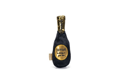 Champagnefles Pluche Zwart/Goud