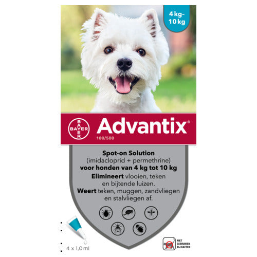Bayer Advantix 100/500 voor honden van 4 - 10 kg