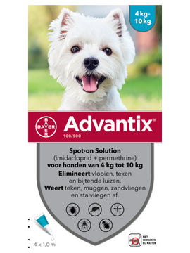 Bayer Advantix 100/500 voor honden van 4 - 10 kg