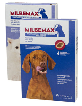 Milbemax Kauwtabletten doden rondwormen, haakwormen, zweepwormen en lintwormen. Daarnaast is dit middel inzetbaar tegen longwormen bij honden.